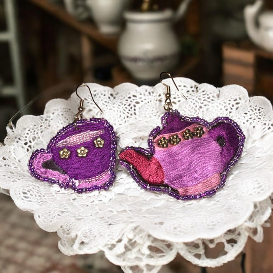 Teacup earring set