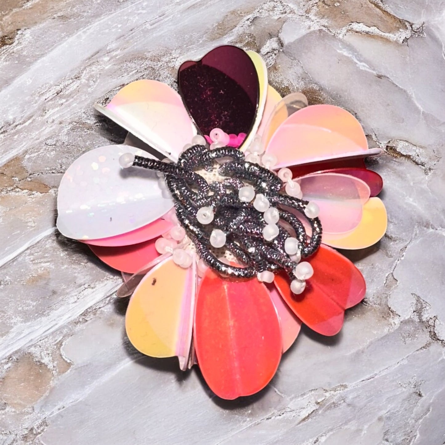 Pink petal brooch