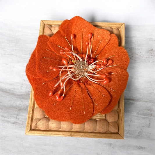 Orange flower Brown Frame